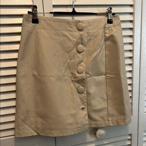 #1034+Chic Cream Button-Front Skirt